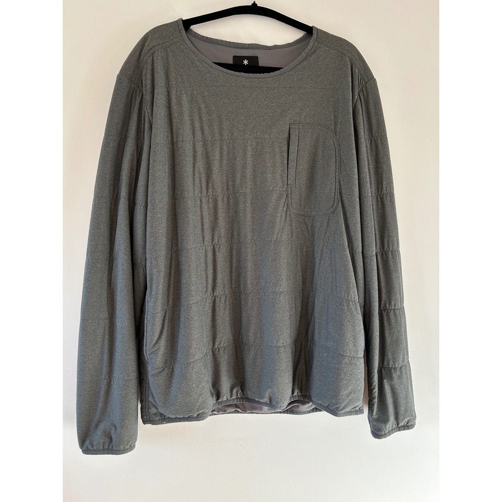 Snow Peak Apres Ski Japan Men's Quilted Crewneck Sweatshirt‎ Gray Polartec XL